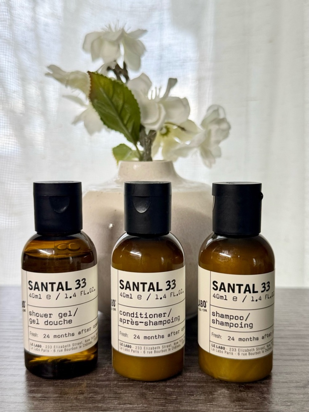 Le Labo Santal 33 Travel Set | Shampoo Conditioner Shower Gel (40ml Each)